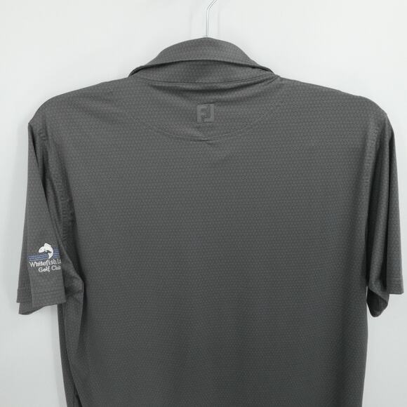 Footjoy Polo Shirt Men Large Gray Geometric Whitefish Lake Golf Polo Performance - Picture 9 of 12